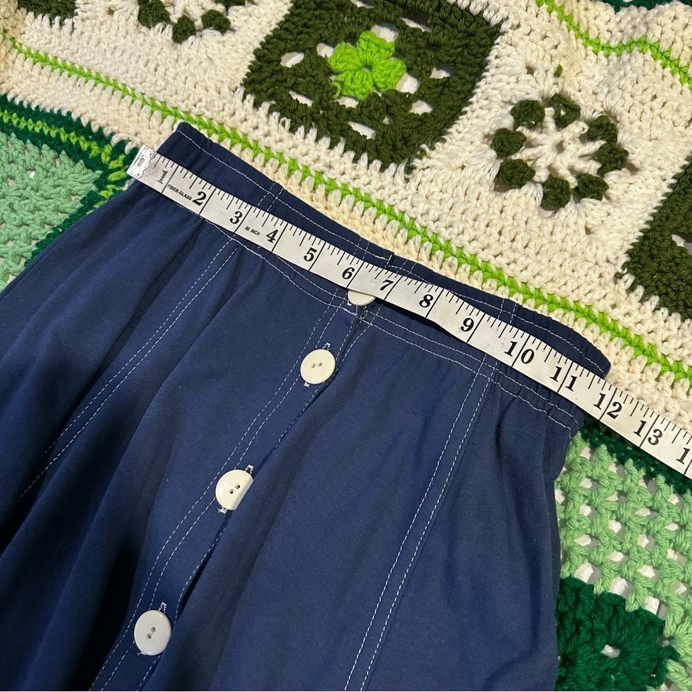 Vintage Jason Maxwell Cotton Button Front Elastic Waist Skirt - Picture 12 of 14